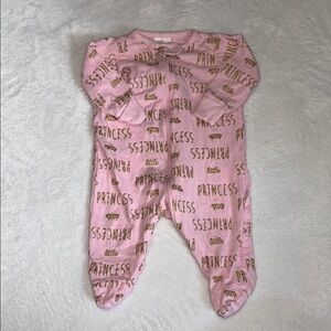(2 for $10) Gerber Pink Princess One Piece footie/ sleeper